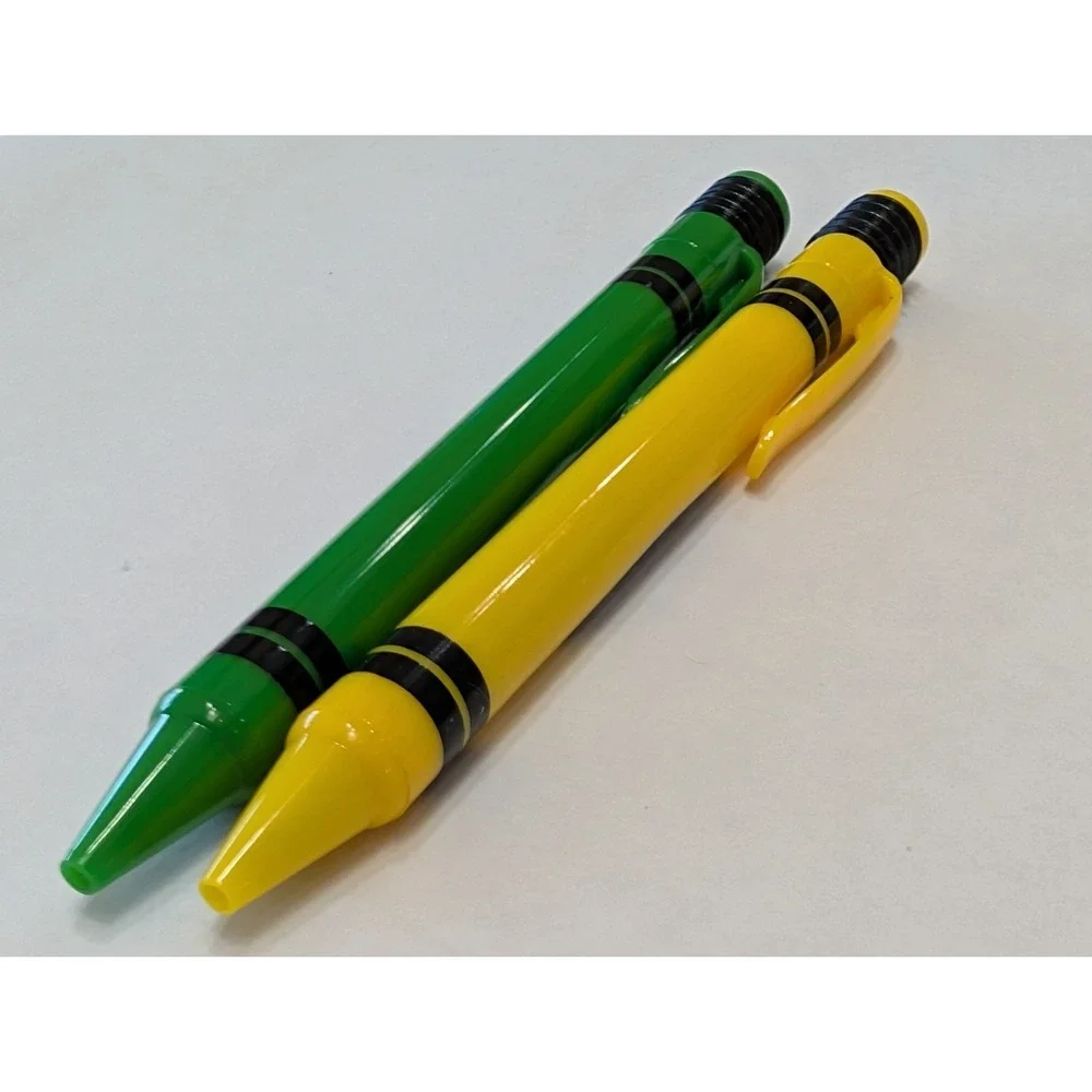 RARE Metadate CD CII Pharmaceutical Drug Rep Pen ADHD Green Yellow Crayon Click